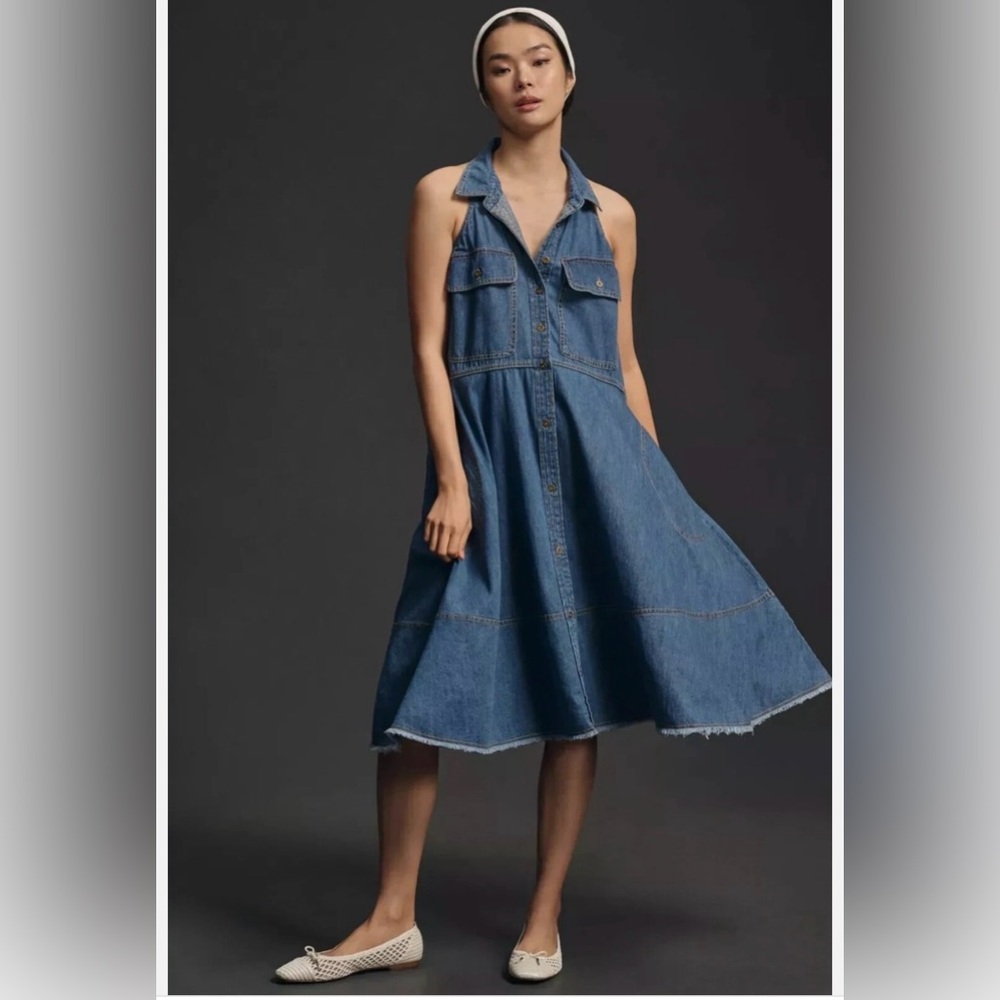 Pilcro Halter denim dress XSP